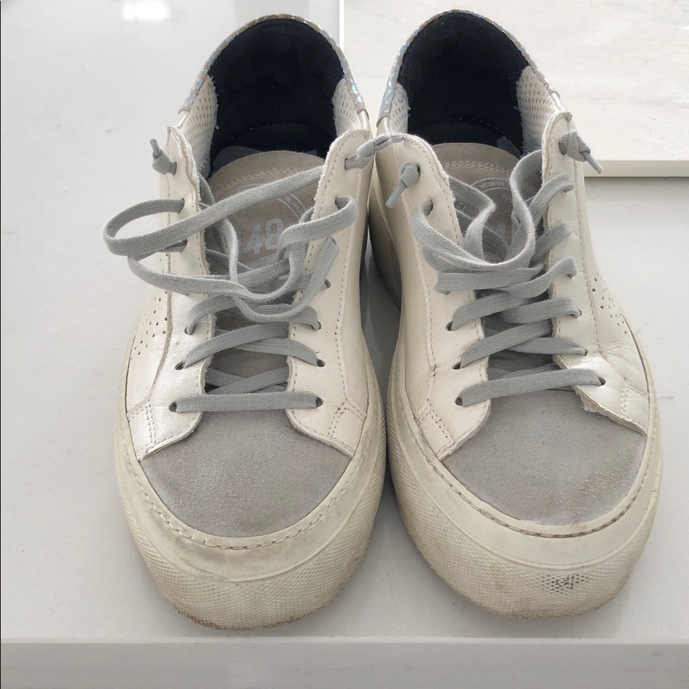 P448 White and Gray Sneakers EUC